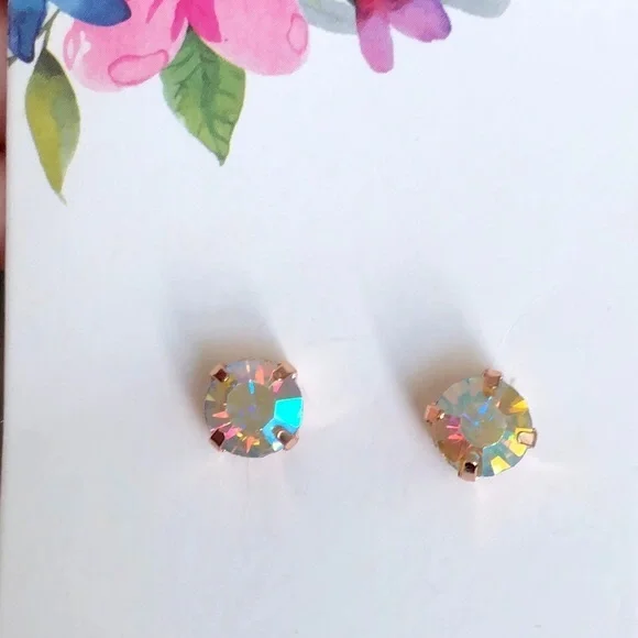 Aurora Borealis Crystal Earrings - Picture 3 of 4